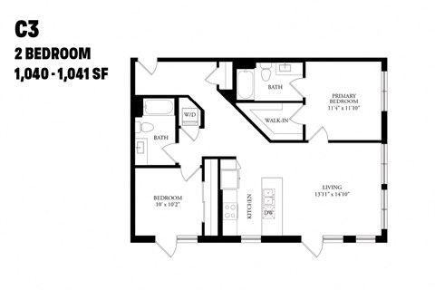 Two Bedroom C3 1040-1041 SF - The Ballard Independent